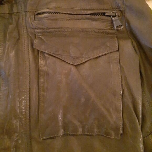 Joe’s Jeans Olive Brown Lambskin Leather Jacket S - Picture 5 of 9